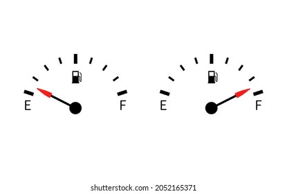 Fuel full icon set. Fuel gauge. Vector illustration