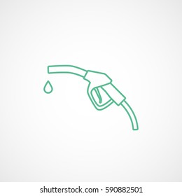 Fuel Gas Dispenser Green Line Icon On White Background