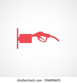 Fuel Gas Dispenser Red Flat Icon On White Background