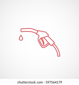 Fuel Gas Dispenser Red Line Icon On White Background