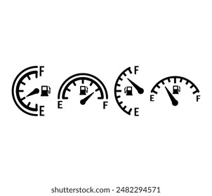 indicador de gasolina de nivel de escala de gas de combustible símbolo símbolo de Vector diseño color blanco negro simple ilustración plana moderna conjunto de colección