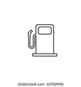 Fuel Gas Station Icon In Line Style. Car Petrol Pump Flat Illustration.