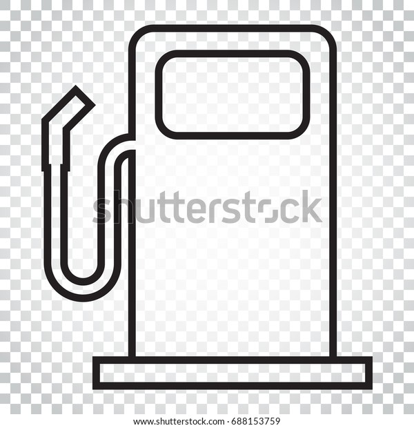 Fuel gas station icon in line style. Car\
petrol pump flat illustration. Simple business concept pictogram on\
isolated background.
