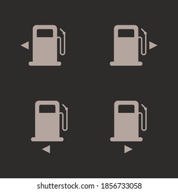 Fuel gas station vector icon. Petrol pump station symbol. Full gasoline sign. Auto car indicator panel illustration