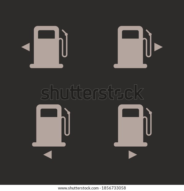 Fuel gas\
station vector icon. Petrol pump station symbol. Full gasoline\
sign. Auto car indicator panel\
illustration