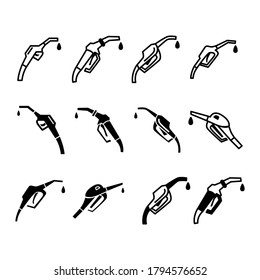 Fuel Gas Vector Icon Set