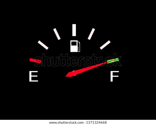 Fuel gauge. Car dashboard sign with empty\
tank indication. Vector\
illustration