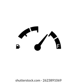 Fuel Gauge Empty to Full Icon - Black Solid Design