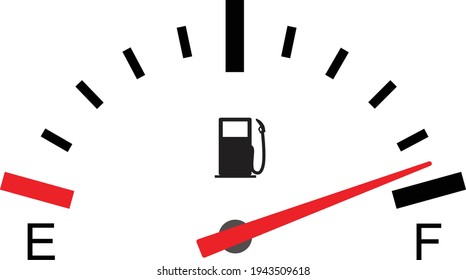 fuel gauge full on white background. flat style. fuel indicator sign. fuel symbol.