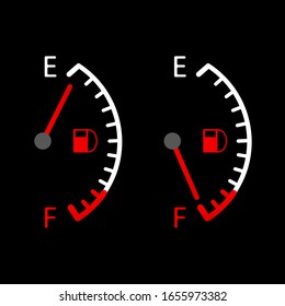 Fuel Gauge. Full Tank. Flat Design. Vector Illustration.