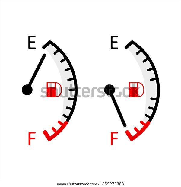 Fuel\
gauge. Full tank. Flat design. Vector\
illustration.