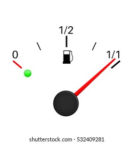 Fuel gauge. Full tank. Vector illustration.