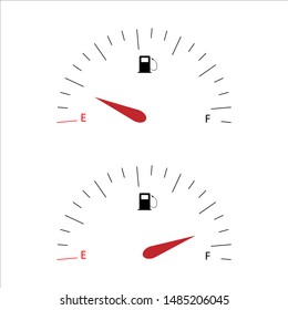 Fuel gauge icon. Gasoline dashboard. Vector illustration.