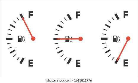 Fuel gauge icon. Gasoline indicator. Fuel indicator. Vector illustration