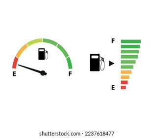 Fuel Gauge Icon. Gasoline Indicator Isolated On White Background.