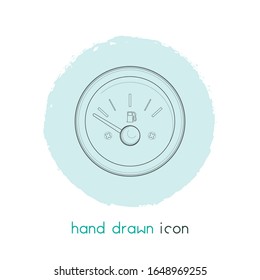 Elemento de línea de icono del aforador de combustible. Ilustración vectorial de la línea de icono del aforador de combustible aislada en fondo limpio para el diseño del logotipo de la aplicación móvil web.