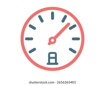 Icono de indicador de combustible con diseño de puntero para conceptos automotrices o energéticos