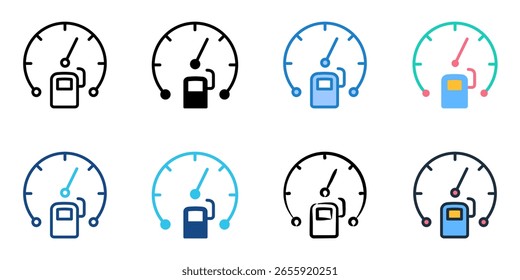 Fuel gauge icon set multiple style collection 
