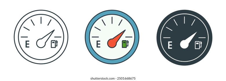 Fuel Gauge icon symbol vector illustration isolated on white background