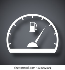 Fuel gauge icon, vector