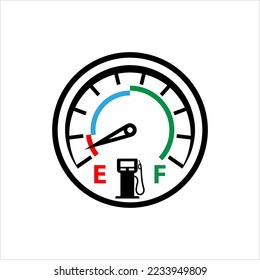 Fuel Gauge Icon Vector Art Illustration