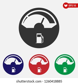 Fuel gauge icon.Fuel indicator vector sign.Fuel comsuption symbol