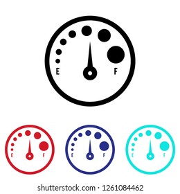 Fuel gauge icon.Fuel indicator vector sign.Fuel consumption symbol