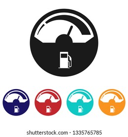 Fuel gauge icon.Fuel indicator vector sign.Fuel comsuption symbol