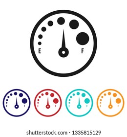 Fuel gauge icon.Fuel indicator vector sign.Fuel consumption symbol