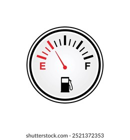 Fuel gauge indicator flat vector illustration isolated on white background