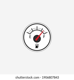Gálibo de combustible, indicador de combustible, indicador de gasolina, diseño del vector del logotipo del indicador de combustible aislado en fondo blanco