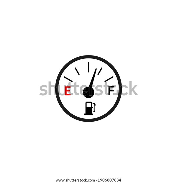 Fuel\
gauge, fuel indicator, Gasoline indicator, fuel meter icon logo\
vector concept design isolated on white\
background
