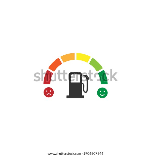 Fuel\
gauge, fuel indicator, Gasoline indicator, fuel meter icon logo\
vector concept design isolated on white\
background