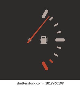 Icono vectorial del indicador de combustible. Símbolo de la estación de la bomba de gasolina. Signo de manómetro a nivel de gasolina completa. Ilustración automática del panel indicador del coche