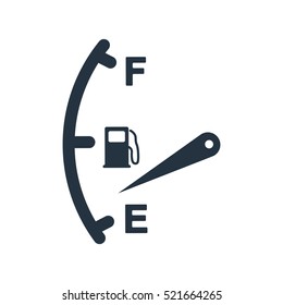 Fuel Gauge, Isolated Icon On White Background, Auto Service, Repair, Car Detail,  Fuel Meter, Gas Tank 