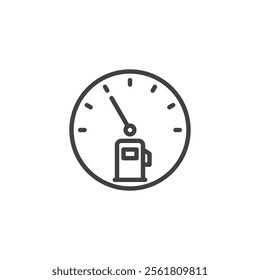 Fuel Gauge line icon. linear style sign for mobile concept and web design. A fuel indicator vector icon. Energy management symbol, logo illustration. Vector graphics