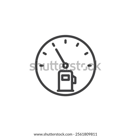 Fuel Gauge line icon. linear style sign for mobile concept and web design. A fuel indicator vector icon. Energy management symbol, logo illustration. Vector graphics
