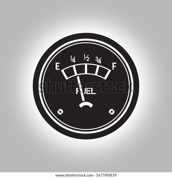 fuel\
gauge low on white. Fuel icon Vector\
Illustration.
