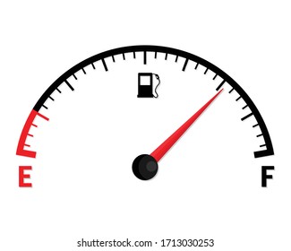 Fuel gauge meter. isolated on white background. Gauge tank full and empty icon. Car dial petrol gasoline dashboard. vector illustration modern flat design.