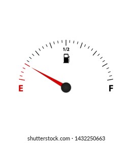 Fuel Gauge Meter - Vector Illustration - Isolated On White Background