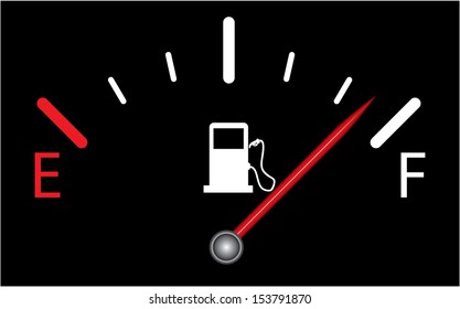 Premium Vector  Full gas meter, petrol meter, in blue on a black