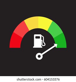 fuel gauge on black