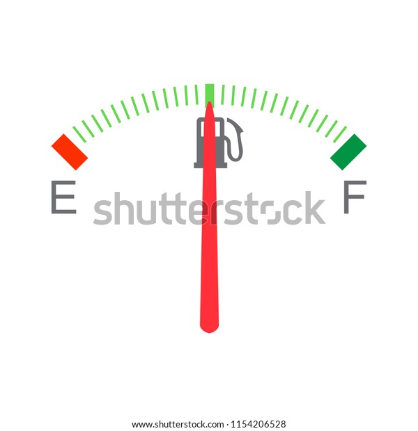 Fuel gauge shows half full\
