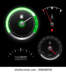 Fuel Gauge Speedometer Vector Collection Set