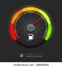 A fuel gauge, speedometer vector illustration