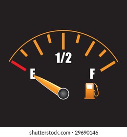 a fuel gauge with symbol