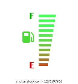 Fuel gauge vector design on white background, indicating near full