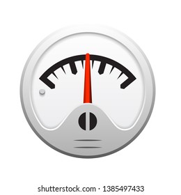 Fuel gauge vector icon. Measurement tool, equipment or instrument for car vehicle dashboard panel to indicator level, full or empty of power and energy in tank i.e. petrol, gas, gasoline and diesel.