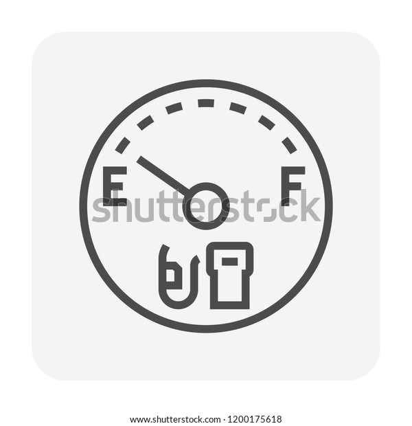 Fuel gauge vector icon. Measurement tool,\
equipment or instrument for car vehicle dashboard panel to\
indicator level of power and energy in tank i.e. petrol, gas,\
gasoline and diesel. 64x64\
pixel.