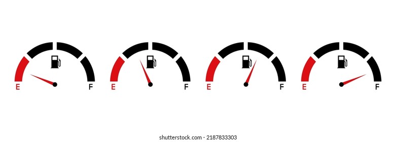 Fuel gauge vector indicator. Gasoline indicator symbol. Auto panel equipment illustration